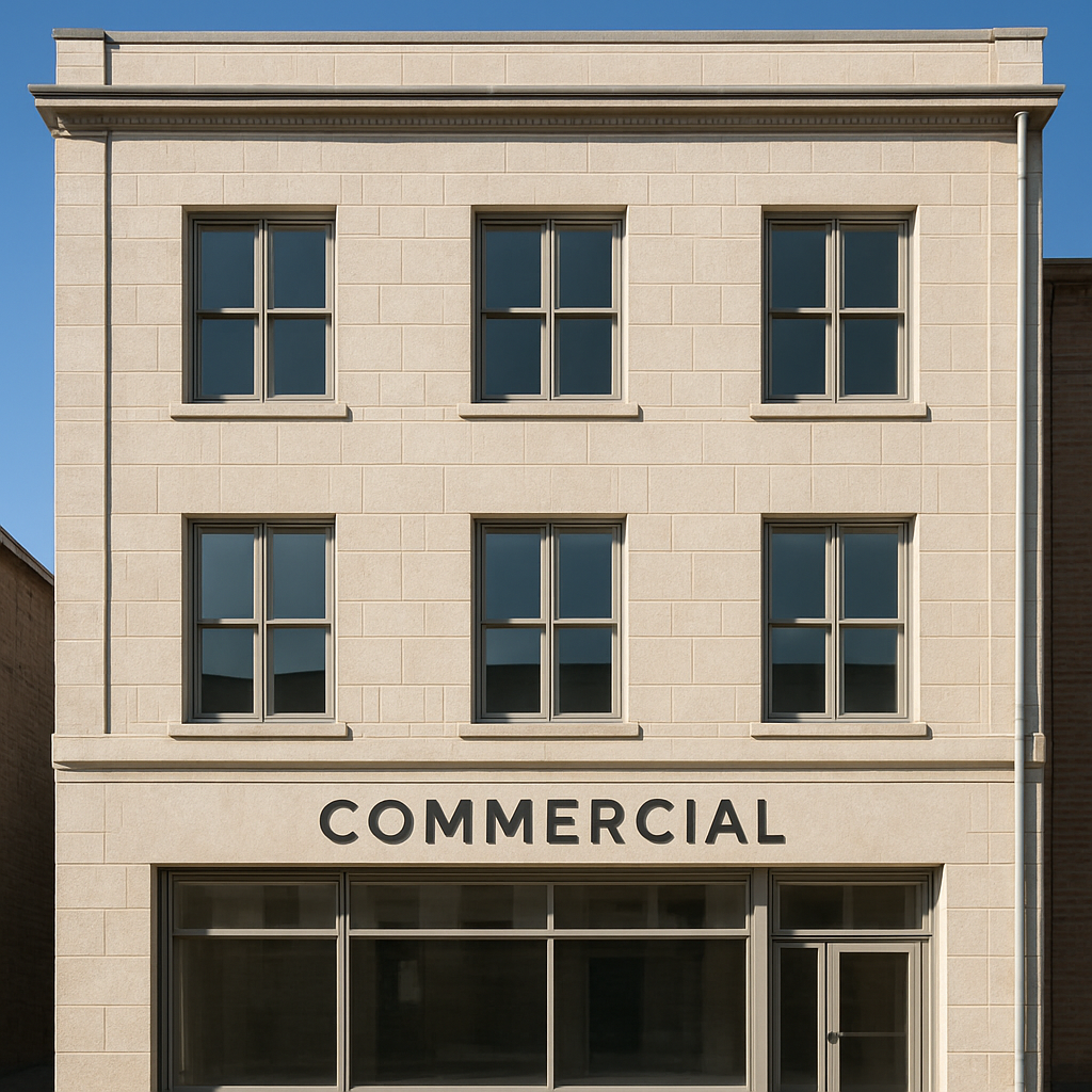 Après — Façade de commerce — graffitis et encrassement